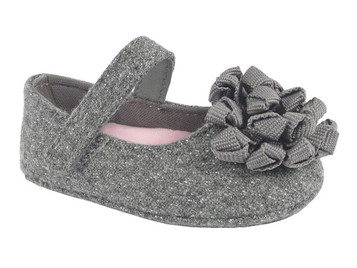 Baby Deer Gray Shimmer Skimmer w/ Knotted Pom Baby Deer Gray Shimmer Skimmer w/ Knotted Pom