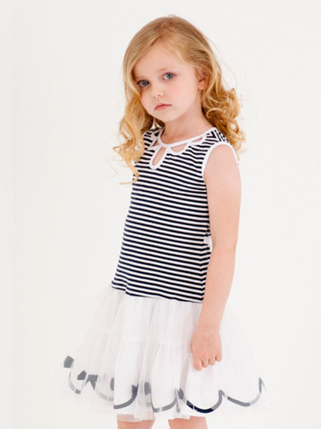 Kate Mack Stripe Keyhole Dress Kate Mack Stripe Keyhole Dress