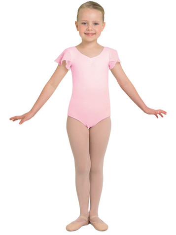 Bloch Pink Tank Leotard w/ Georgette Sequin Sleeves-FINAL SALE Bloch Pink Tank Leotard w/ Georgette Sequin Sleeves-FINAL SALE