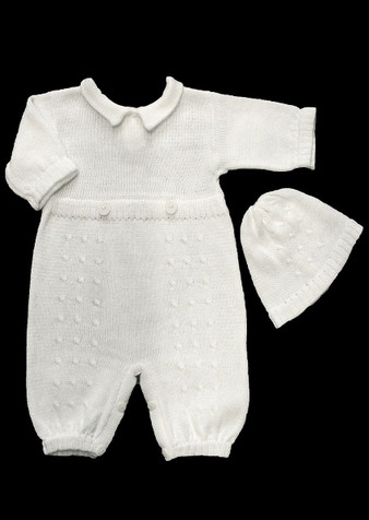 Baby's Trousseau Collard Knitted 2 Button Romper Baby's Trousseau Collard Knitted 2 Button Romper