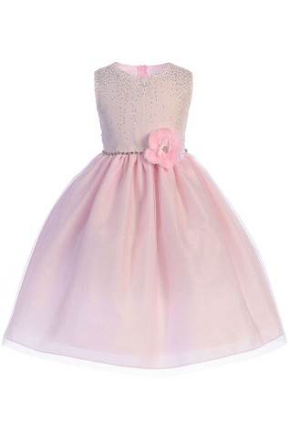 Crayon Kids 391 Pink Shimmering Dotted Bodice w/ Tulle Skirt Crayon Kids 391 Pink Shimmering Dotted Bodice w/ Tulle Skirt