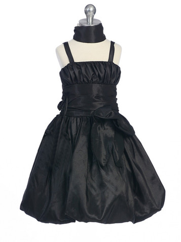 Black Flower Girl Dresses - Taffeta Chic Bubble Dress Black Flower Girl Dresses - Taffeta Chic Bubble Dress