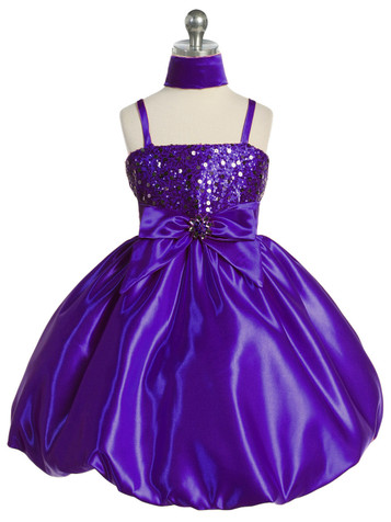 Purple Sequins Dress on Satin w/ Shawl Purple Sequins Dress on Satin w/ Shawl