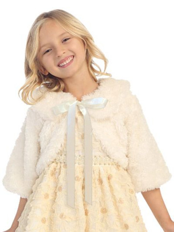 Ivory Ribbon Fur Jacket - Pink Princess