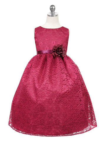Gold Floral Lace Dress - Pink Princess