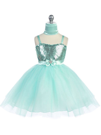 Mint Sweet Heart Sequin Bodice w/ Crystal Tulle Skirt Mint Sweet Heart Sequin Bodice w/ Crystal Tulle Skirt