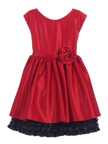 Red & Black Satin w/ Ruffle Dress Red & Black Satin w/ Ruffle Dress