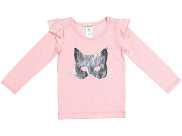 Everbloom Pink & Silver Cat Mask Tee Everbloom Pink & Silver Cat Mask Tee