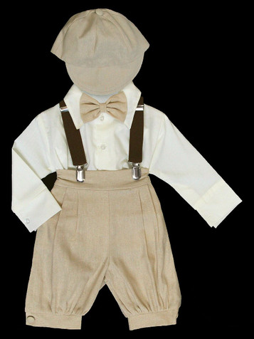 Tan Bermuda Set w/ Suspenders & Hat Tan Bermuda Set w/ Suspenders & Hat