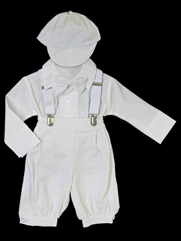 White Bermuda Set w/ Suspenders & Hat White Bermuda Set w/ Suspenders & Hat