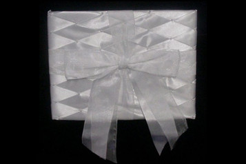 Guest Album w/ White Organza Bow & Criss Cross Pattern Guest Album w/ White Organza Bow & Criss Cross Pattern