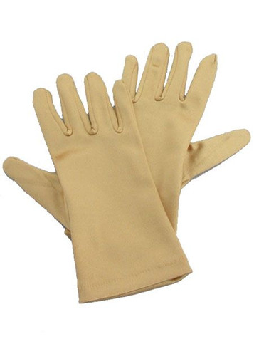 Gold Short Satin Gloves