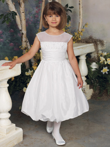 Joan Calabrese White A-Line Communion Dress - Pink Princess