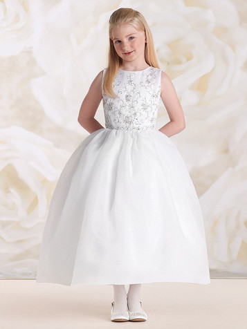Joan Calabrese White Beaded Three Dimensional Motif w/ Waistband Joan Calabrese White Beaded Three Dimensional Motif w/ Waistband