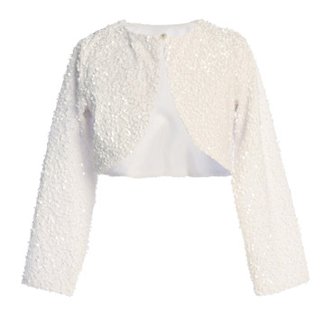 Swea Pea & Lilli White Velvet Sequin Bolero
