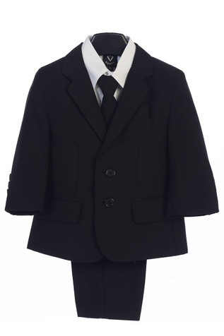 Little Gents 3582 Boy's Black 5 Piece Suit Little Gents 3582 Boy's Black 5 Piece Suit