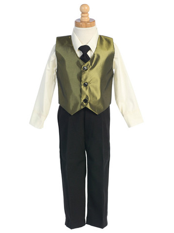 Green Taffeta Vest & Pant Set Green Taffeta Vest & Pant Set