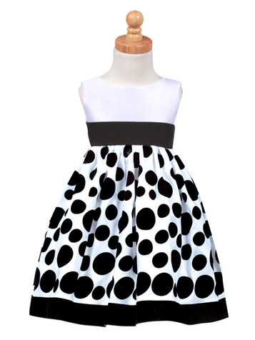 White Taffeta Bodice w/ Polka Dot Taffeta Skirt & Velvet Waistband White Taffeta Bodice w/ Polka Dot Taffeta Skirt & Velvet Waistband
