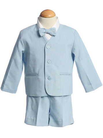 Blue 4 Piece Polyester Shorts w/ Jacket- FINAL SALE Blue 4 Piece Polyester Shorts w/ Jacket- FINAL SALE