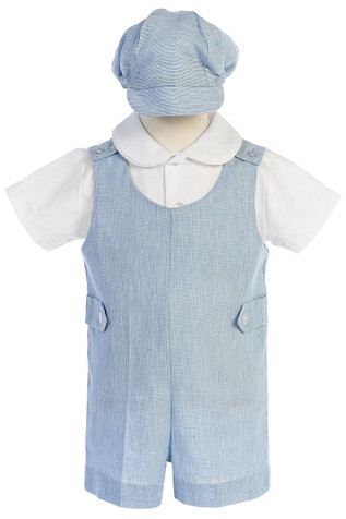 Lito G835 Light Blue Cotton Linen Romper Set Lito G835 Light Blue Cotton Linen Romper Set
