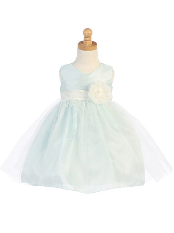 Light Blue Shantung Bodice w/ Tulle Light Blue Shantung Bodice w/ Tulle