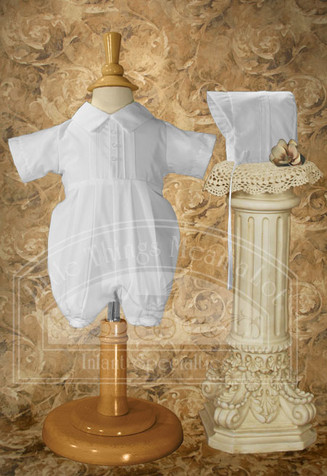 Boys Polycotton Romper with Pin Tucking Boys Polycotton Romper with Pin Tucking