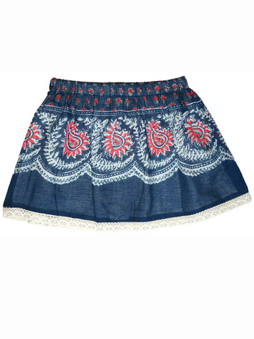 Mimi & Maggie Indigo Bohemian Berkeley Hills Skirt- FINAL SALE