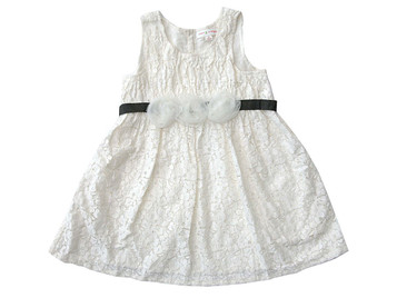 Mimi & Maggie All Over Lace Dress w/ Ribbon Tie