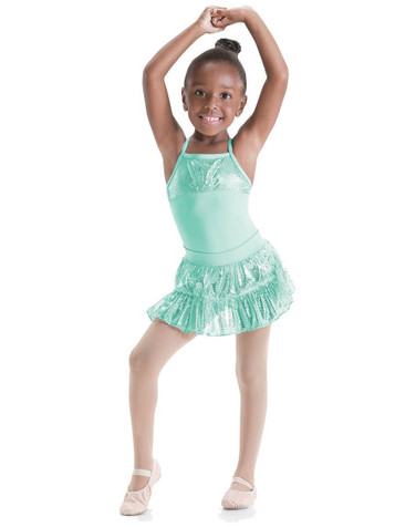 Motionwear Jolie Mint Front Overlay V-Back Cami Leotard Motionwear Jolie Mint Front Overlay V-Back Cami Leotard