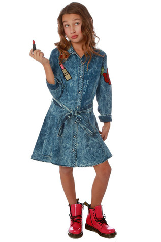 Ooh! La La! Couture Denim Patches Swing Dress Ooh! La La! Couture Denim Patches Swing Dress