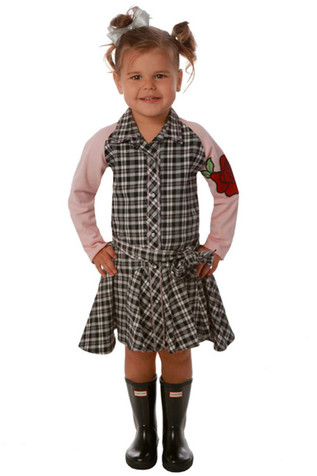 Ooh! La La! Couture Black White Plaid Swing Dress Ooh! La La! Couture Black White Plaid Swing Dress