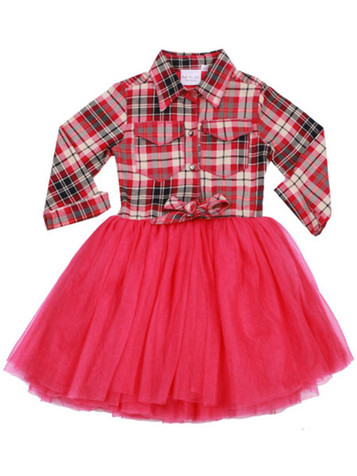 Ooh! La La! Couture Hot Pink Plaid Button Up Shirt Dress Ooh! La La! Couture Hot Pink Plaid Button Up Shirt Dress