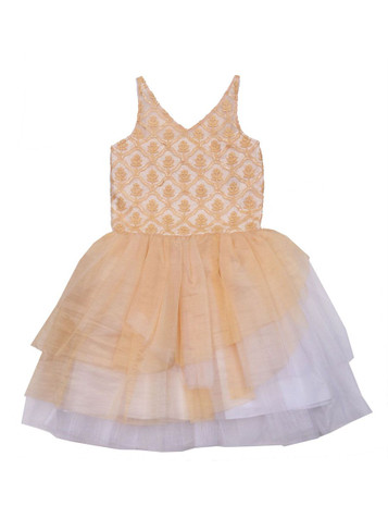 Ooh! La La! Couture Honey/ White WOW V-Neck Dress Ooh! La La! Couture Honey/ White WOW V-Neck Dress