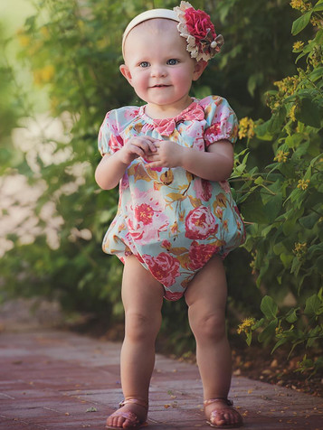 Persnickety A Pocket Full Of Posies Teal Lyla Romper- FINAL SALE Persnickety A Pocket Full Of Posies Teal Lyla Romper- FINAL SALE