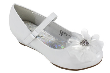 Little Angel SOPHIE- 999 Girls White Rhinestone Flower Dress Shoe