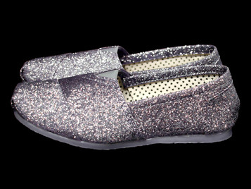 Black Glitter Flat Shoes - Pink Princess