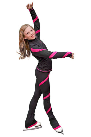 ChloeNoel Swirls Skate Jacket J26 Front Zipper Jersey Faced Ext - Click  Image to Close in 2024