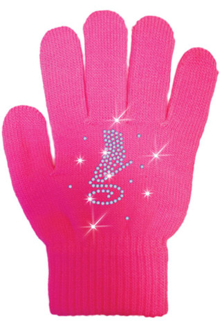 ChloeNoel GV22C Fuchsia Solid Skate Glove w/ Skate Crystals ChloeNoel GV22C Fuchsia Solid Skate Glove w/ Skate Crystals