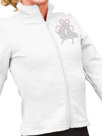 ChloeNoel White Polar Fleece Fitted Jacket w/ Custom Crystal Design