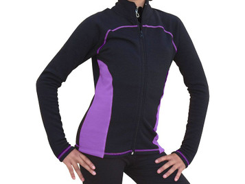 ChloeNoel Black/Purple Polar Fleece Princess Seam Jacket