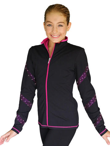 ChloeNoel Black Spiral Jacket w/ Fuchsia Crystals ChloeNoel Black Spiral Jacket w/ Fuchsia Crystals
