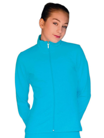 ChloeNoel Turquoise Fleece Jacket w/ Thumb Holes &  Custom Crystal Design