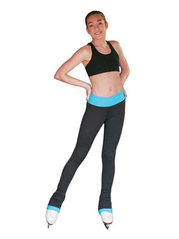 ChloeNoel Turquoise Elite 3 inch Waist Band Pant w/ Color Cuffs & Front Pocket ChloeNoel Turquoise Elite 3 inch Waist Band Pant w/ Color Cuffs & Front Pocket