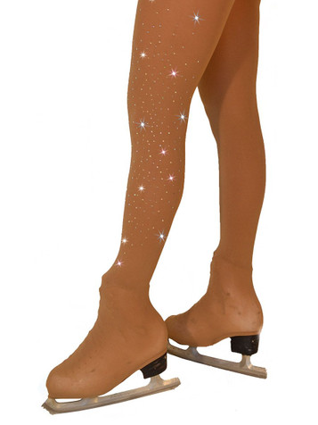ChloeNoel Light Tan Over Boot Tights w/ Crystals on One Thigh ChloeNoel Light Tan Over Boot Tights w/ Crystals on One Thigh