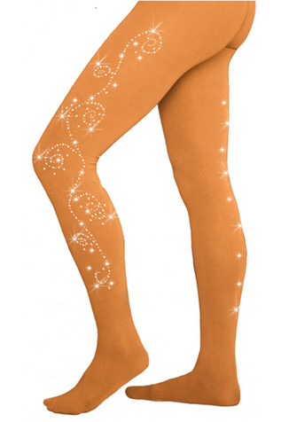 ChloeNoel TF8830 Tan 2 Swirls 1 Pair Footed Tights With Swirls On 2 Thighs ChloeNoel TF8830 Tan 2 Swirls 1 Pair Footed Tights With Swirls On 2 Thighs