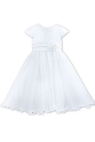 Sarah Louise 0070099 White Cap Sleeve Satin & Tulle Sarah Louise 0070099 White Cap Sleeve Satin & Tulle