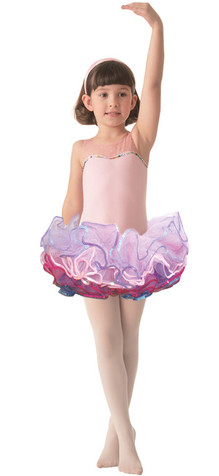 Popatu Pink Top w/Sequins & Multicolor Layered Tulle Skirt Dress Popatu Pink Top w/Sequins & Multicolor Layered Tulle Skirt Dress