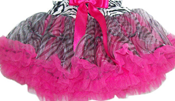 Popatu Hot Pink Soft Pettiskirt w/Zebra Pattern Popatu Hot Pink Soft Pettiskirt w/Zebra Pattern