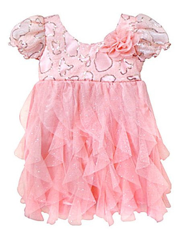 Popatu Peach Multilayered Sequin Dress Popatu Peach Multilayered Sequin Dress