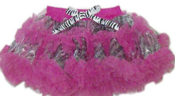 Popatu Hot Pink Zebra Pattern Pettiskirt w/Zebra Bow Popatu Hot Pink Zebra Pattern Pettiskirt w/Zebra Bow